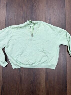 Gymshark Mint Green Quarter-Zip Crewneck Sweater